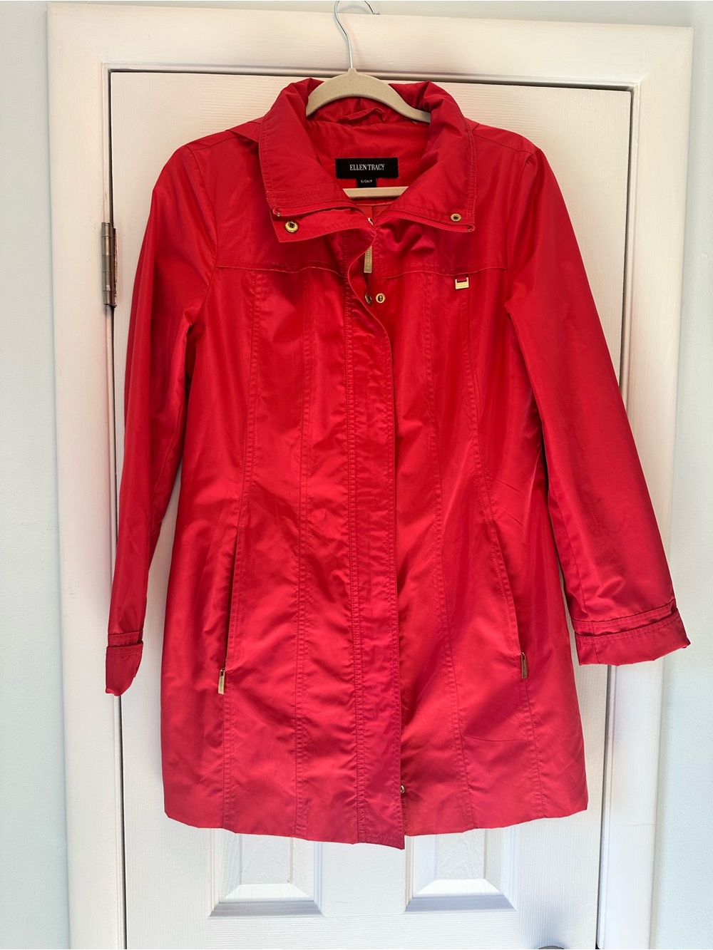 Ellen Tracy Red Rain Jacket